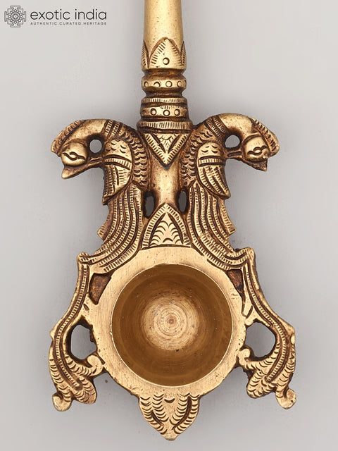 10" Garud Dev Ritual Spoon in Brass | Handmade | Made In India