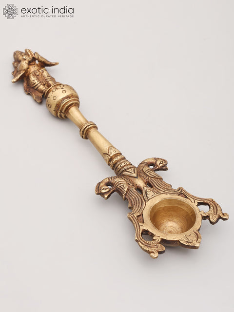 10" Garud Dev Ritual Spoon in Brass | Handmade | Made In India