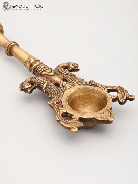 10" Garud Dev Ritual Spoon in Brass | Handmade | Made In India