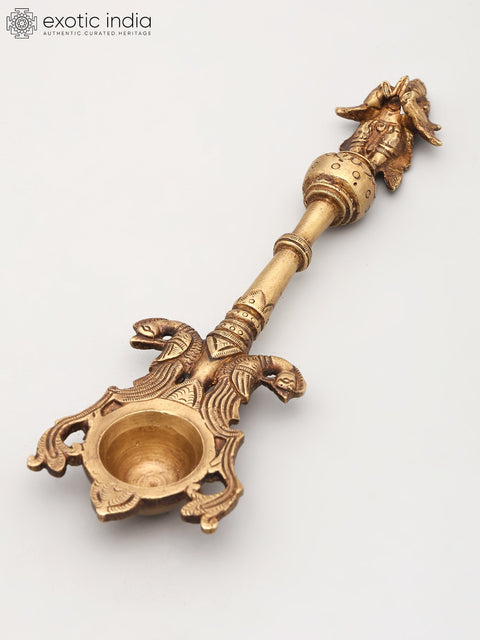 10" Garud Dev Ritual Spoon in Brass | Handmade | Made In India