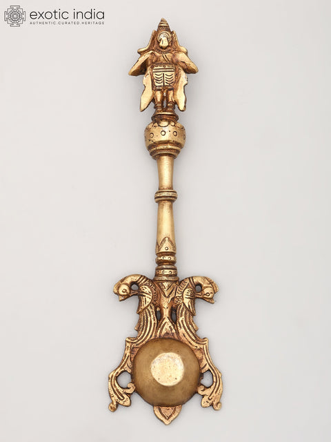 10" Garud Dev Ritual Spoon in Brass | Handmade | Made In India