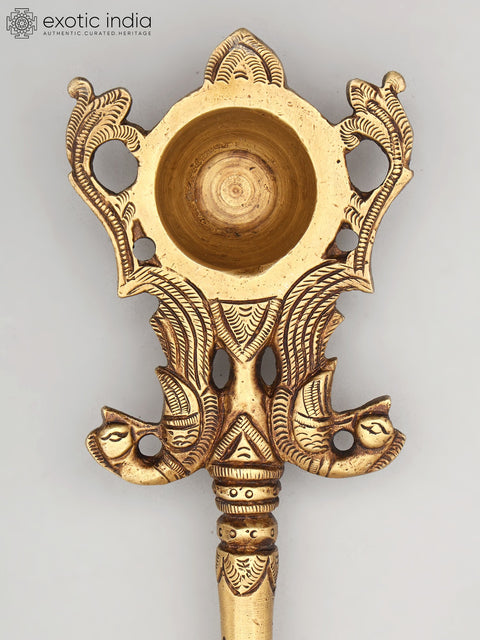 10" Dancing Ganesha Ritual Spoon in Brass | Handmade | Made In India