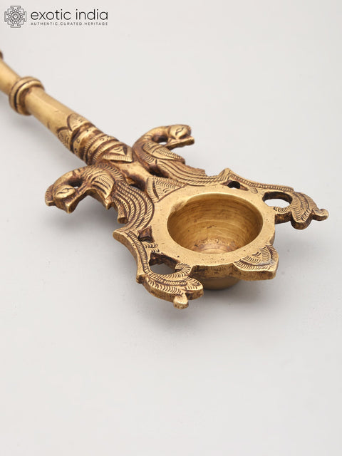 10" Dancing Ganesha Ritual Spoon in Brass | Handmade | Made In India