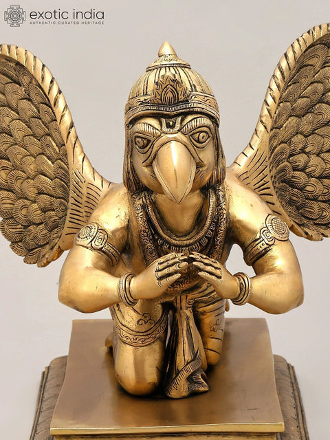 16" Garuda Dev - Vahana of Lord Vishnu | Brass Statue