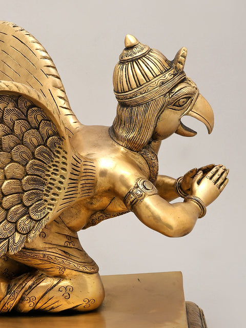 16" Garuda Dev - Vahana of Lord Vishnu | Brass Statue