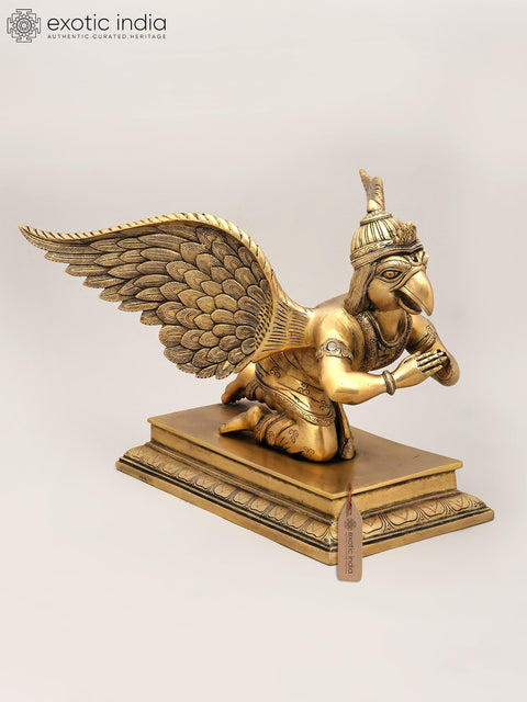 16" Garuda Dev - Vahana of Lord Vishnu | Brass Statue