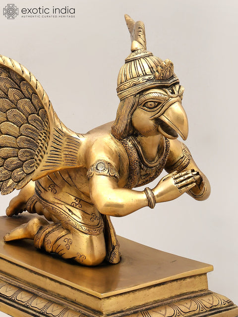 16" Garuda Dev - Vahana of Lord Vishnu | Brass Statue