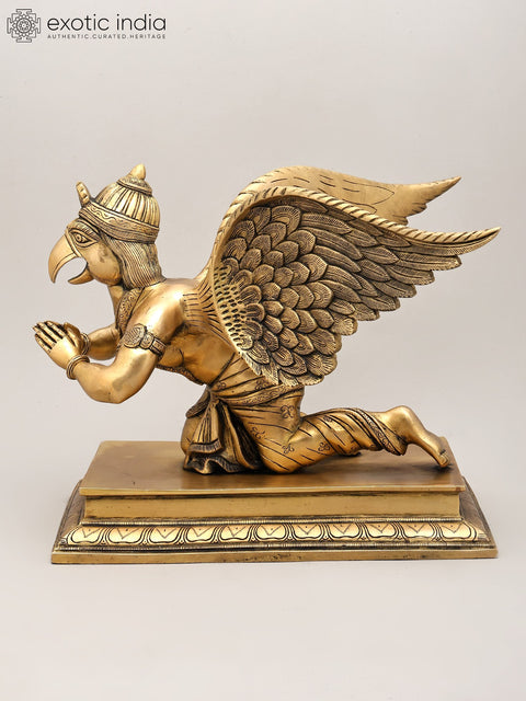 16" Garuda Dev - Vahana of Lord Vishnu | Brass Statue