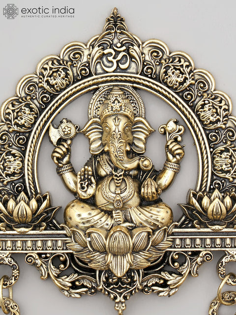 6" Small Superfine Lord Ganesha Wall Hanging Statue with Bells