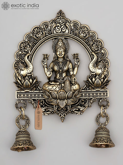 6" Small Superfine Goddess Gajalakshmi Wall Hanging Statue with Bells