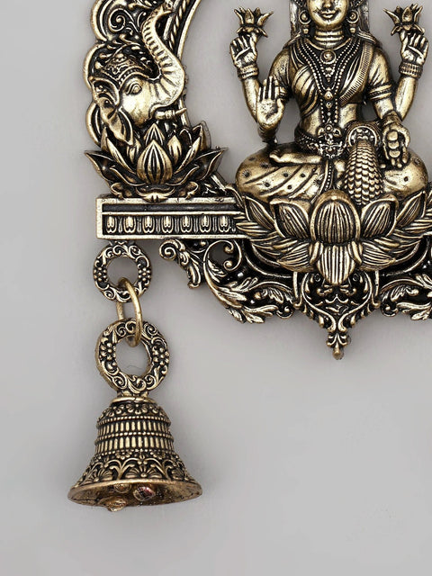 6" Small Superfine Goddess Gajalakshmi Wall Hanging Statue with Bells