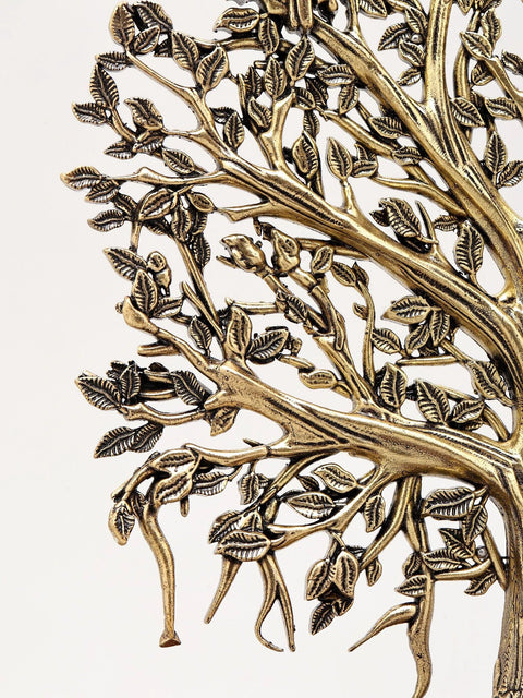 7" Superfine Tree of Life with Wood Base for Home | Brass Statue