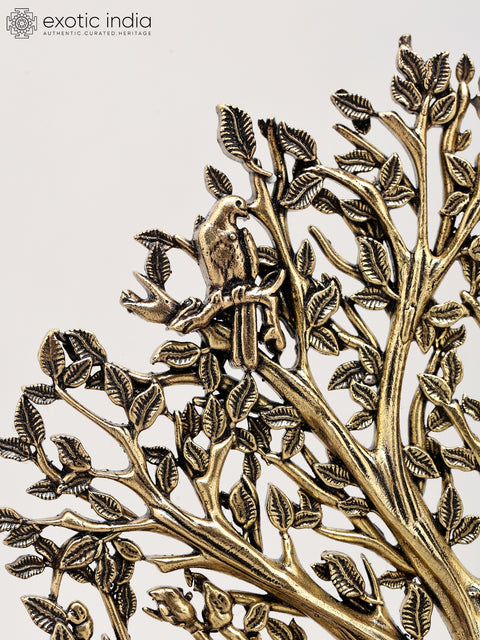 7" Superfine Tree of Life with Wood Base for Home | Brass Statue