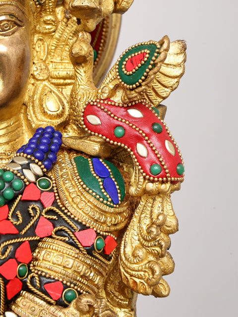 29" Radha and Krishna Standing on Lotus | Brass Statue | Handmade | Made in India