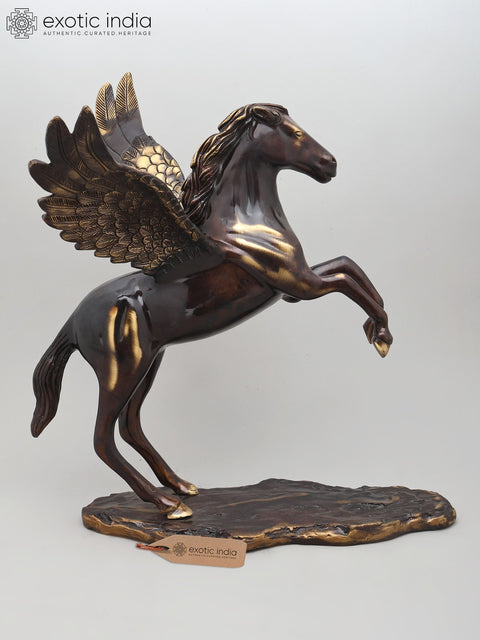 17" Brass Statue of Pegasus - Ready to Fly | Home Decor Item | Made in India