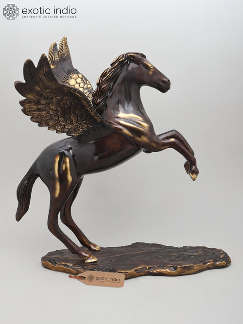 17" Brass Pegasus Statue for Home Decor