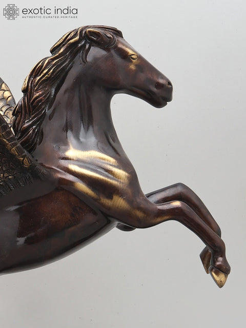 17" Brass Statue of Pegasus - Ready to Fly | Home Decor Item | Made in India