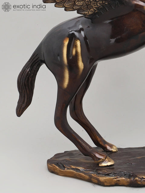 17" Brass Statue of Pegasus - Ready to Fly | Home Decor Item | Made in India