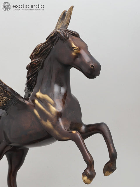 17" Brass Statue of Pegasus - Ready to Fly | Home Decor Item | Made in India
