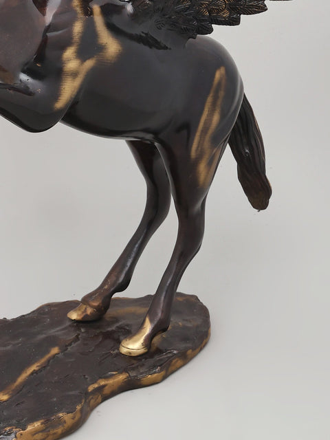 17" Brass Statue of Pegasus - Ready to Fly | Home Decor Item | Made in India