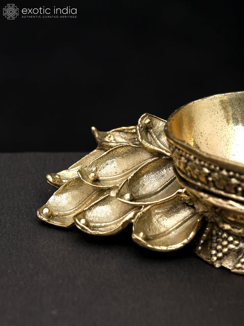 4" Superfine Peacock Oil Lamp with Single Wick in Brass | Made in India