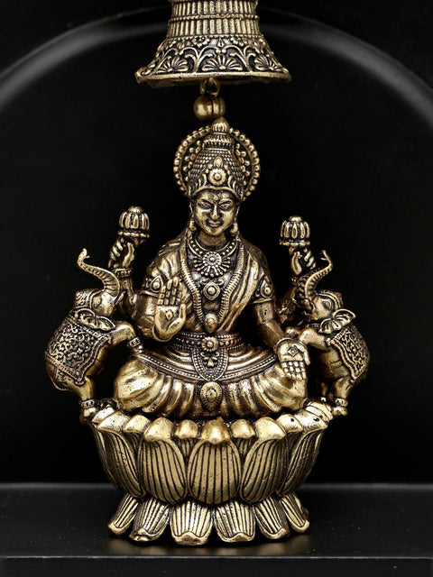 15" Superfine Panel of Ashtalakshmi Seated on Lotus | Brass Idol | Made in India