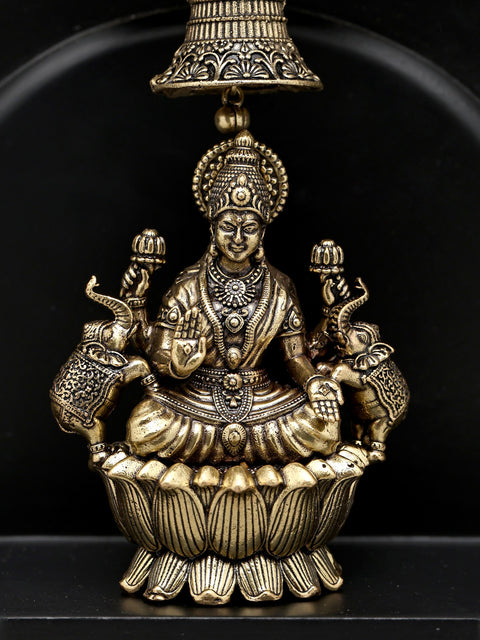 15" Superfine Panel of Ashtalakshmi Seated on Lotus | Brass Idol | Made in India