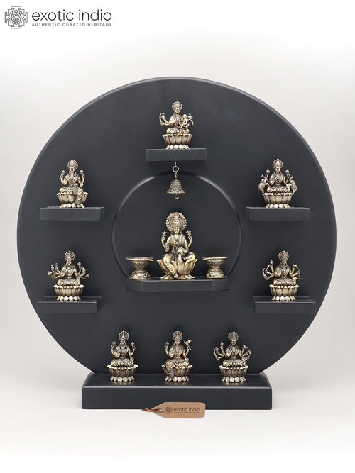 20" Ashtalakshmi Brass Wall Panel Idol with Oil Lamp