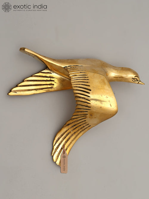 7" Brass Flying Bird Wall Hanging Decor