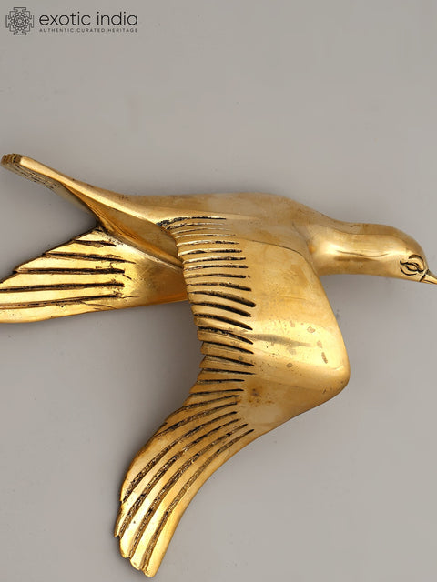 7" Decorative Flying Bird for Wall | Home Decor Item | Brass Wall Decor