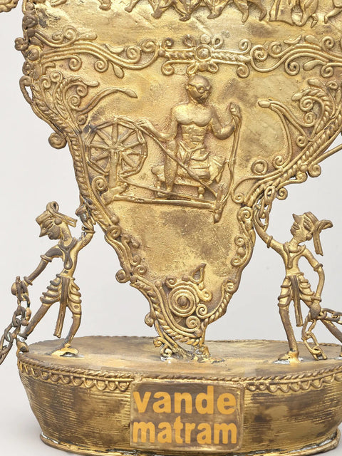15" Golden Map of India -Tribute to Freedom and Unity | Home Decor Item | Made in India