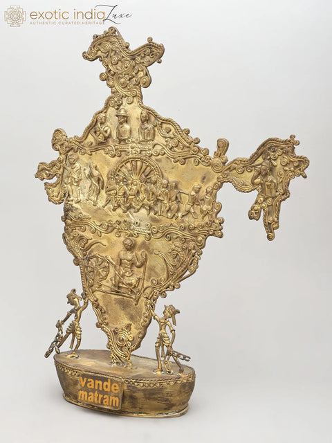 15" Golden Map of India -Tribute to Freedom and Unity | Home Decor Item | Made in India
