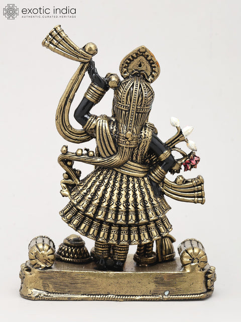 5" Small Blessings of Lord Krishna in Shrinathji Form | Brass Sculpture