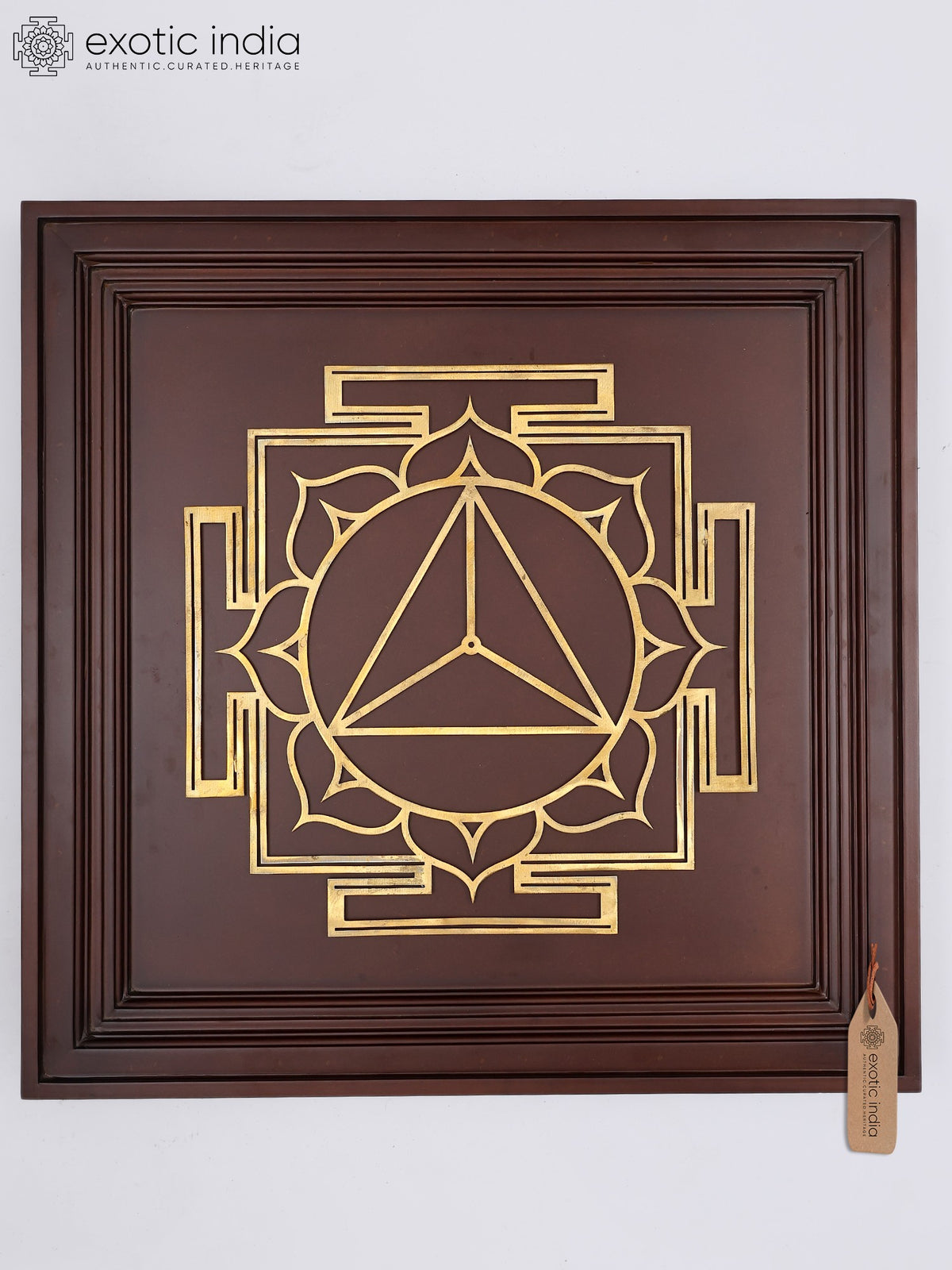 23" Brass Tara Yantra Wall Hanging for Protection from Negative Energies