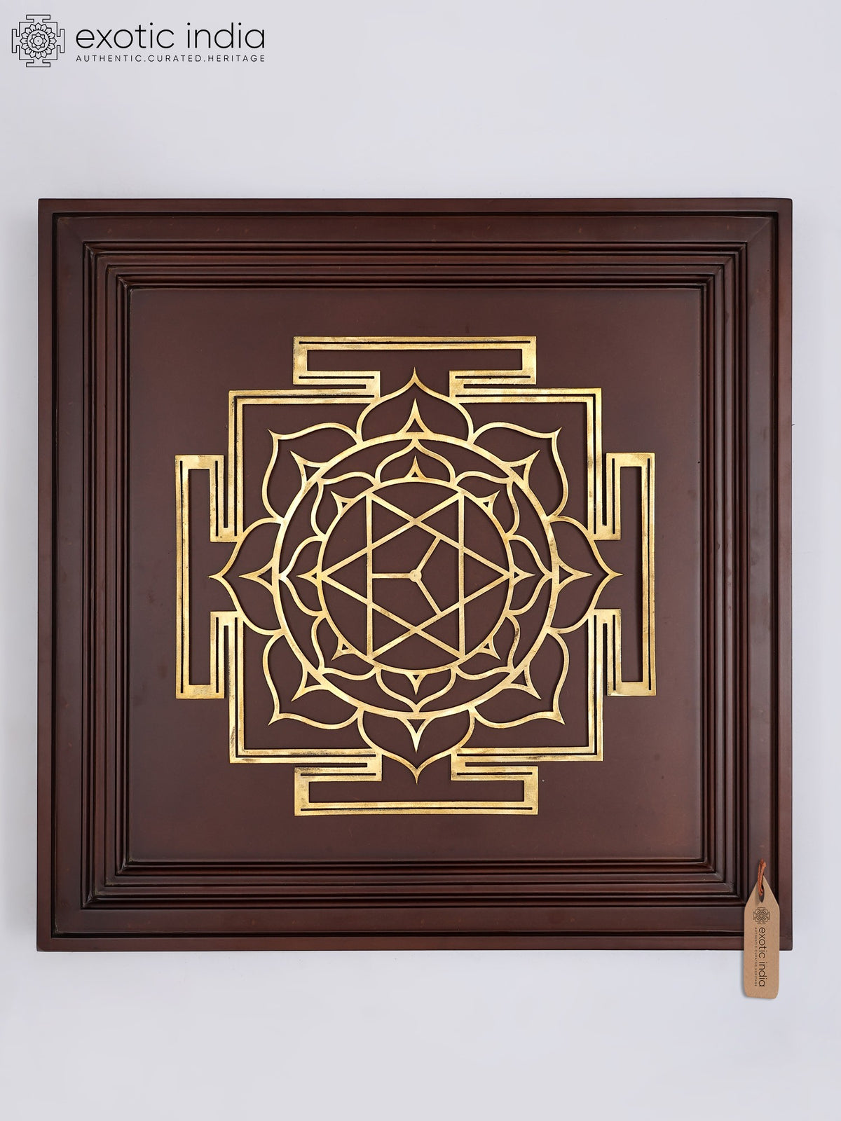 23" Bhuvaneshwari Yantra Brass Wall Hanging for Success and Abundance