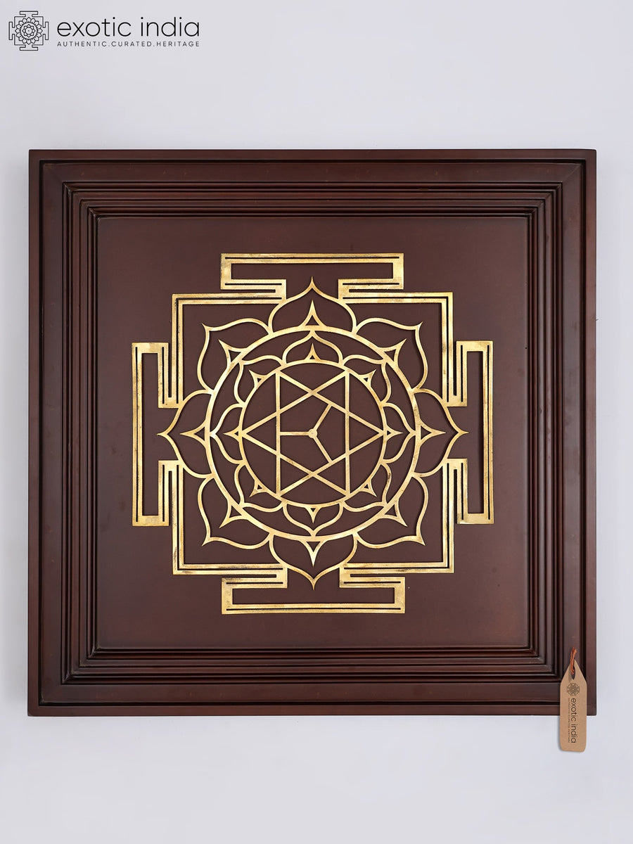 23" Bhuvaneshwari Yantra Brass Wall Hanging for Success and Abundance