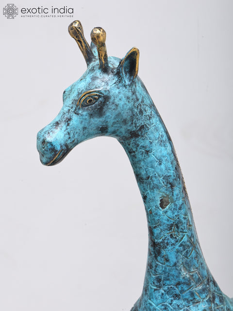 15" Pair of Giraffes | Home Decor | Decorative Brass Statues