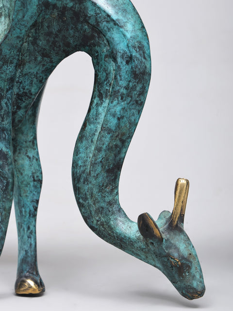 15" Pair of Giraffes | Home Decor | Decorative Brass Statues