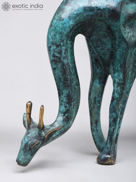 15" Pair of Giraffes | Home Decor | Decorative Brass Statues