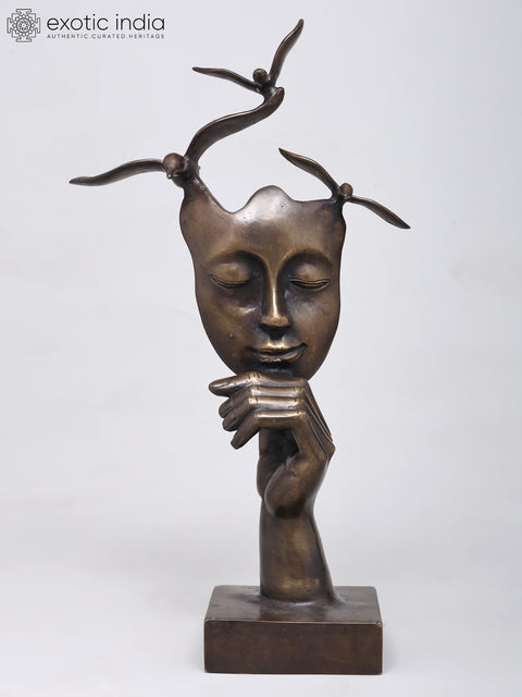 Wings of Her Wisdom | Decorative Modern Art Brass Statue | Home Decor