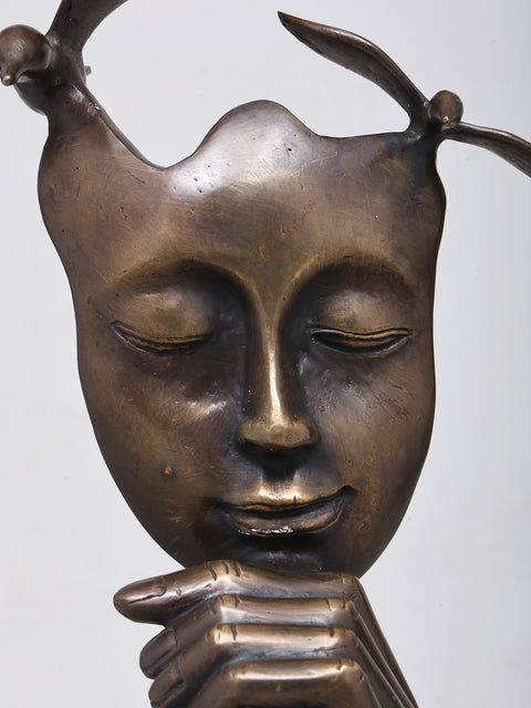 Wings of Her Wisdom | Decorative Modern Art Brass Statue | Home Decor