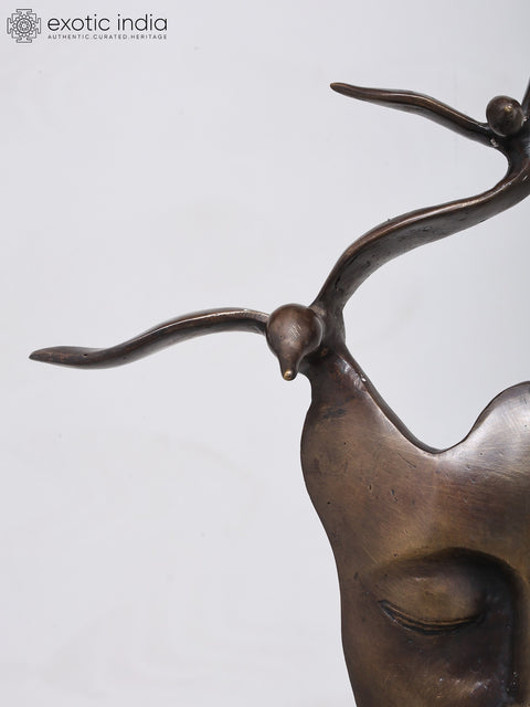 Wings of Her Wisdom | Decorative Modern Art Brass Statue | Home Decor