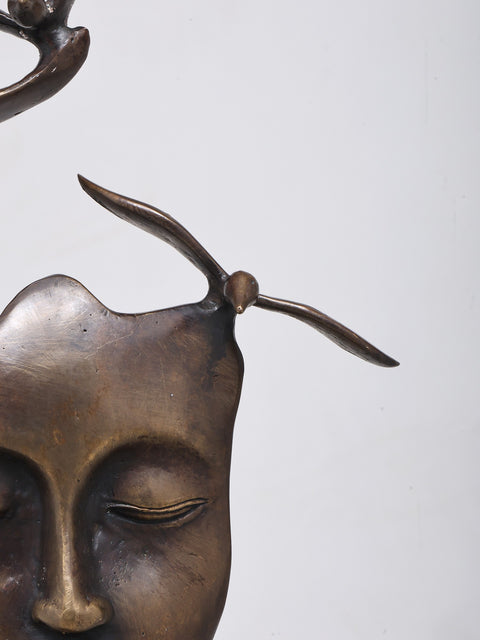 Wings of Her Wisdom | Decorative Modern Art Brass Statue | Home Decor