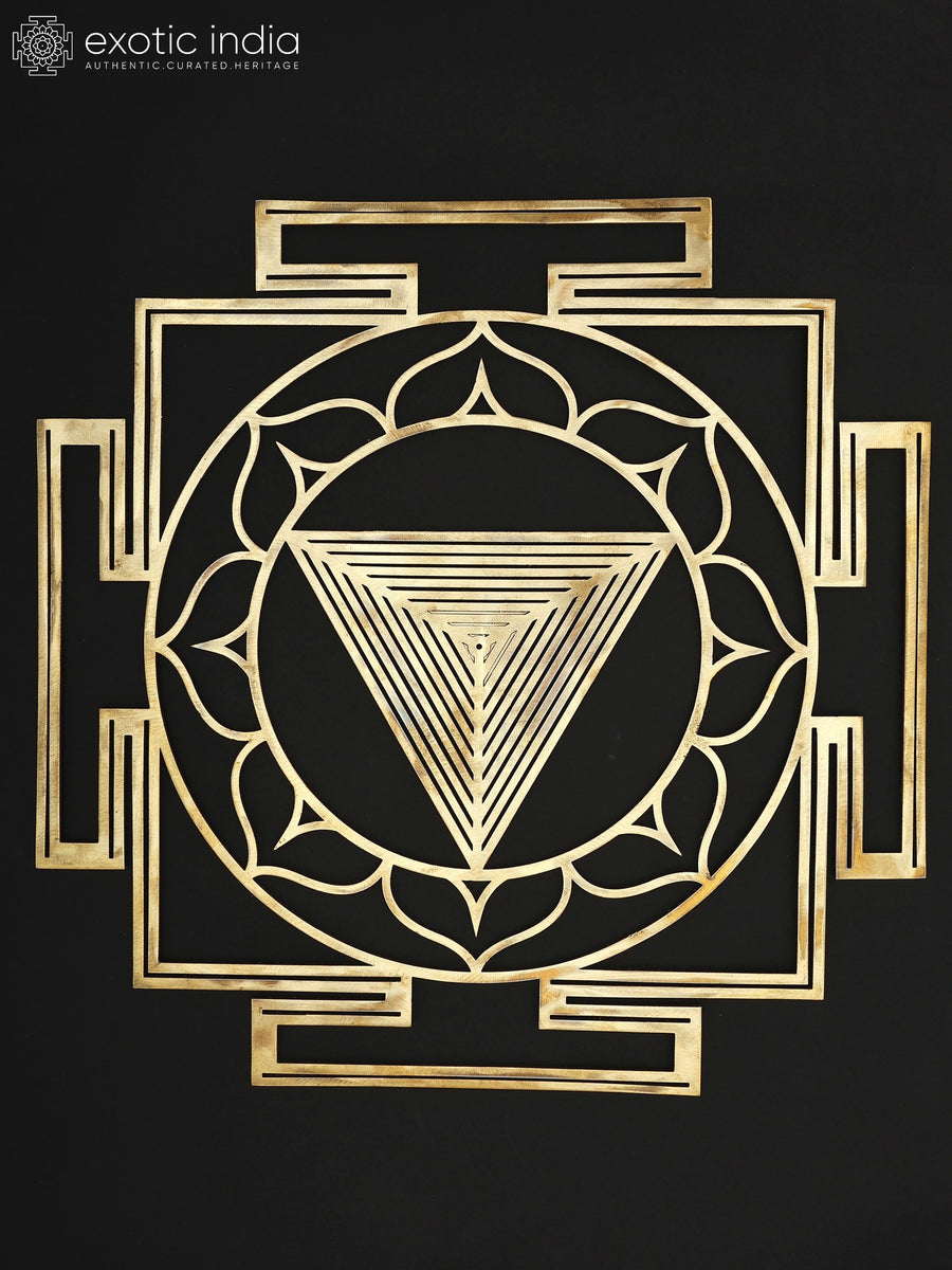 15" Tripura Bhairavi Brass Yantra Wall Hanging for Pooja