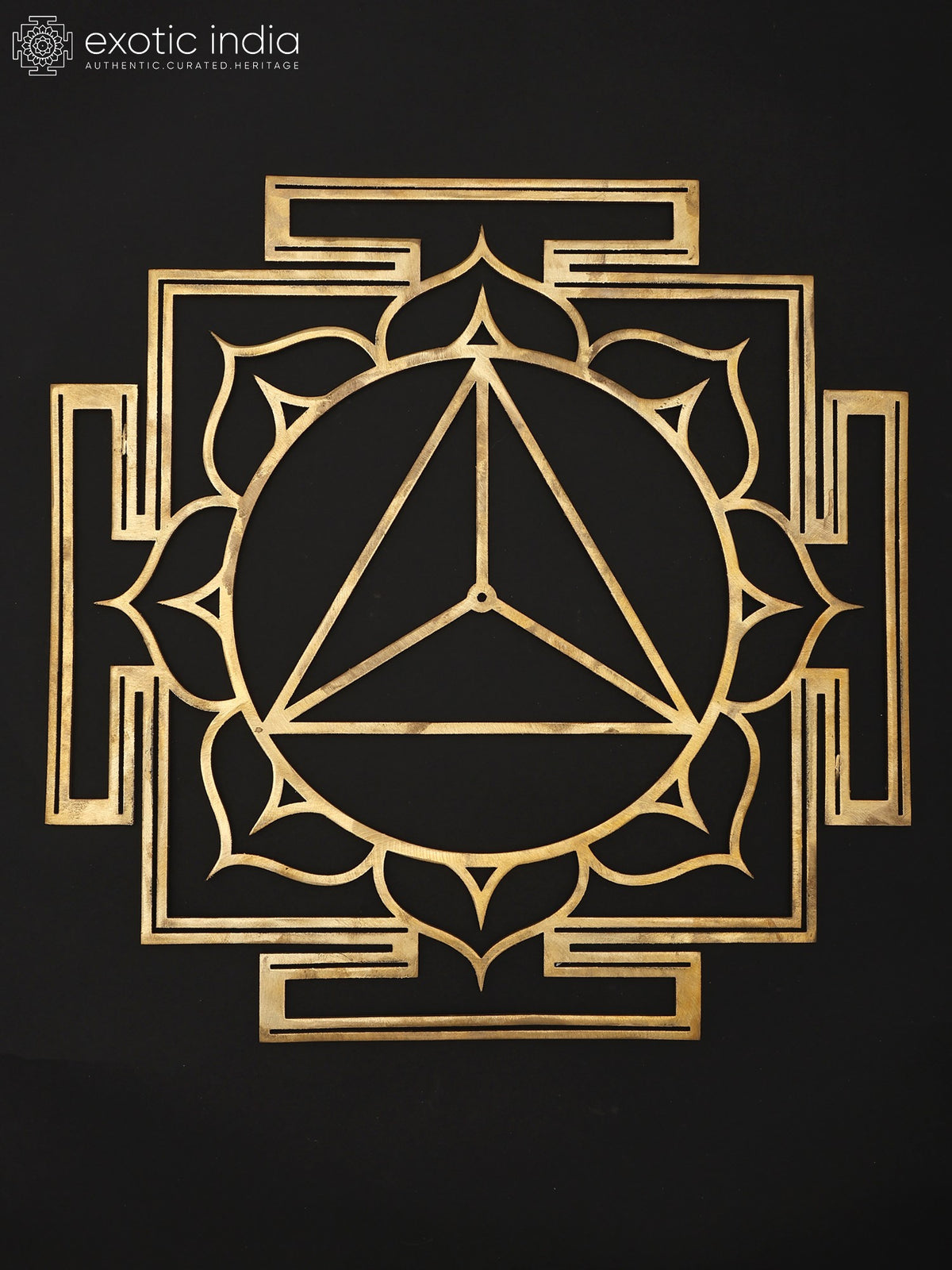 15" Tara Yantra Brass Wall Hanging for Protection and Positive Energy