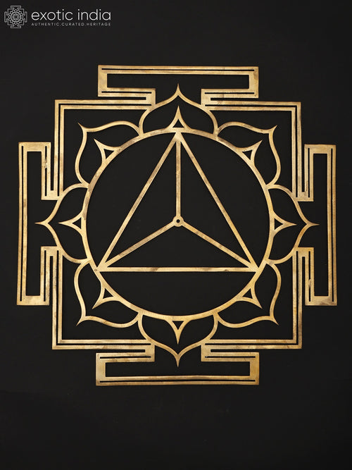 15" Tara Yantra Brass Wall Hanging for Protection and Positive Energy