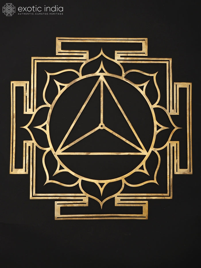 15" Tara Yantra Brass Wall Hanging for Protection and Positive Energy