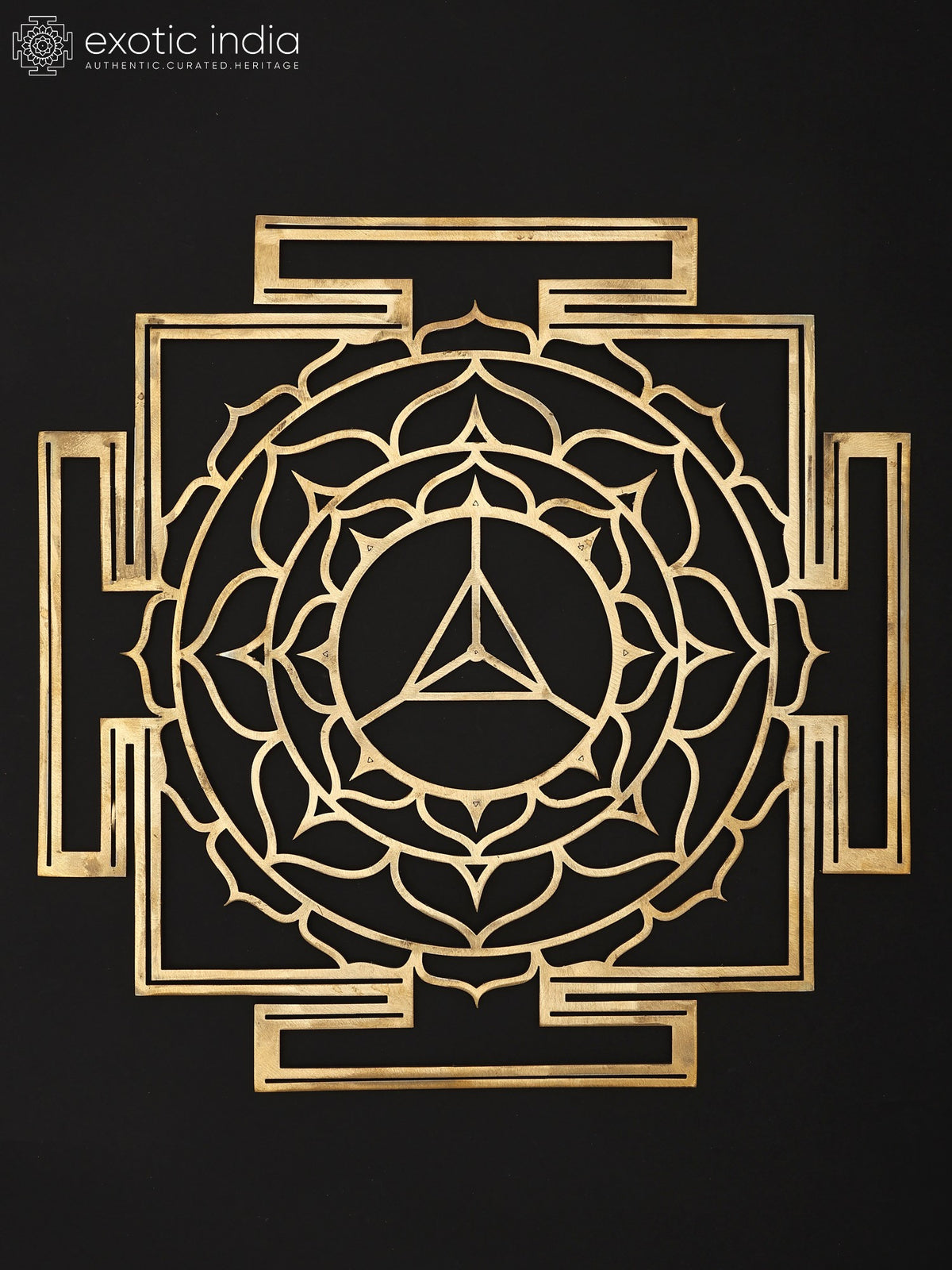 15" Brass Matangi Yantra Wall Hanging for Speech and Articulation