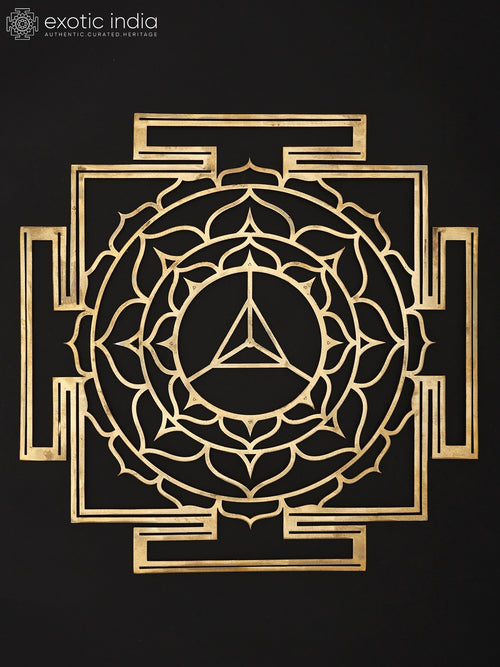 15" Brass Matangi Yantra Wall Hanging for Speech and Articulation