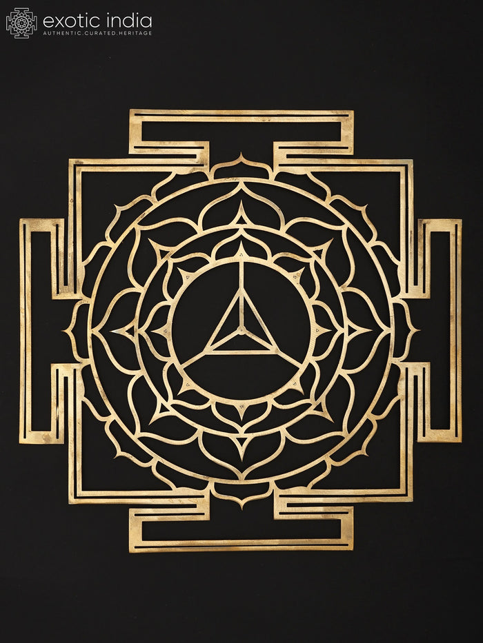 15" Brass Matangi Yantra Wall Hanging for Speech and Articulation